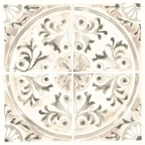 Monochrome Motif III Black Ornate Wood Framed Art Print with Double Matting by Vess, June Erica