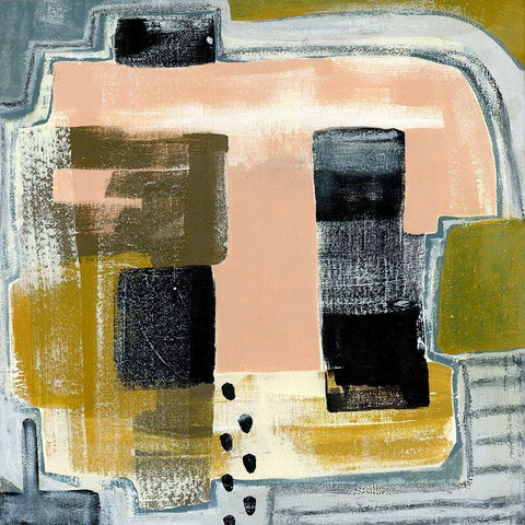 Modern Geo Abstract II Black Modern Wood Framed Art Print by Daavettila, Tara
