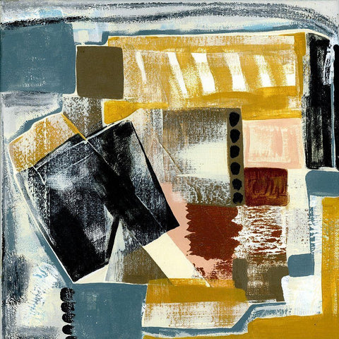 Modern Geo Abstract V Black Ornate Wood Framed Art Print with Double Matting by Daavettila, Tara