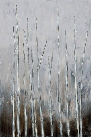 Bare Tree Tops II White Modern Wood Framed Art Print with Double Matting by Reynolds, Jade