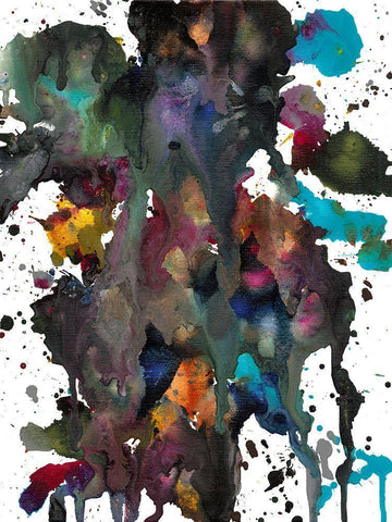 Color Blast I Black Ornate Wood Framed Art Print with Double Matting by Fuchs, Jodi