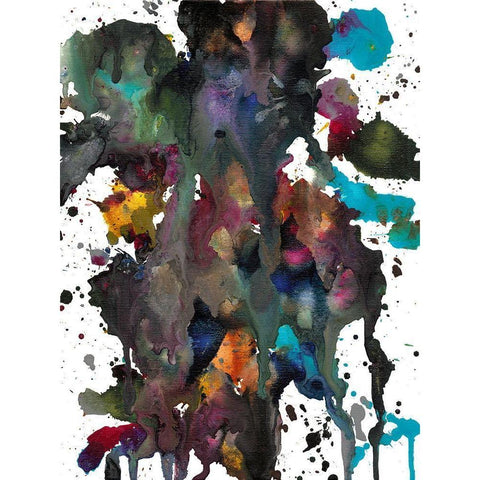 Color Blast I Black Modern Wood Framed Art Print by Fuchs, Jodi