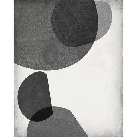 Grey Shapes I Black Modern Wood Framed Art Print with Double Matting by Goldberger, Jennifer