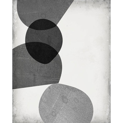 Grey Shapes II White Modern Wood Framed Art Print by Goldberger, Jennifer