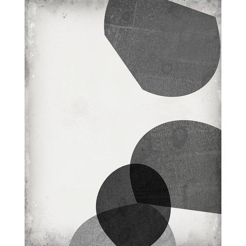 Grey Shapes III White Modern Wood Framed Art Print by Goldberger, Jennifer