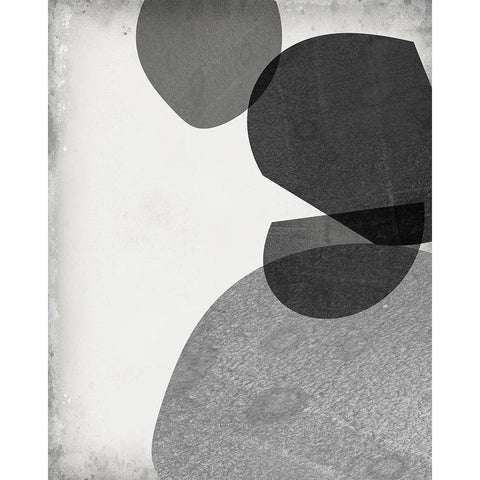 Grey Shapes IV White Modern Wood Framed Art Print by Goldberger, Jennifer