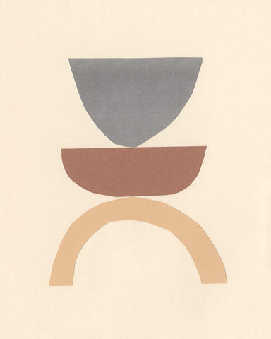 Neutral Sculpt I White Modern Wood Framed Art Print with Double Matting by Stramel, Renee W.