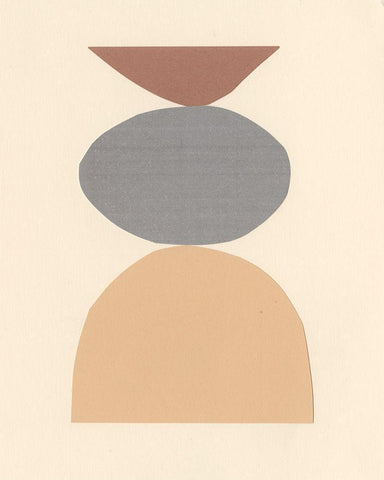 Neutral Sculpt II White Modern Wood Framed Art Print with Double Matting by Stramel, Renee W.