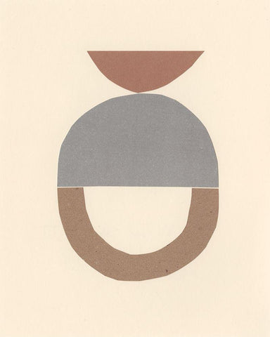 Neutral Sculpt III White Modern Wood Framed Art Print with Double Matting by Stramel, Renee W.