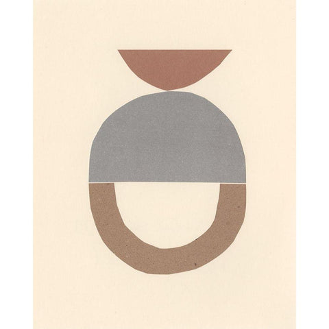 Neutral Sculpt III Black Modern Wood Framed Art Print by Stramel, Renee W.