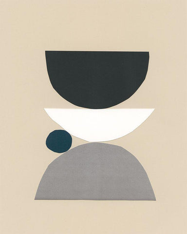 Modern Shapes I White Modern Wood Framed Art Print with Double Matting by Stramel, Renee W.