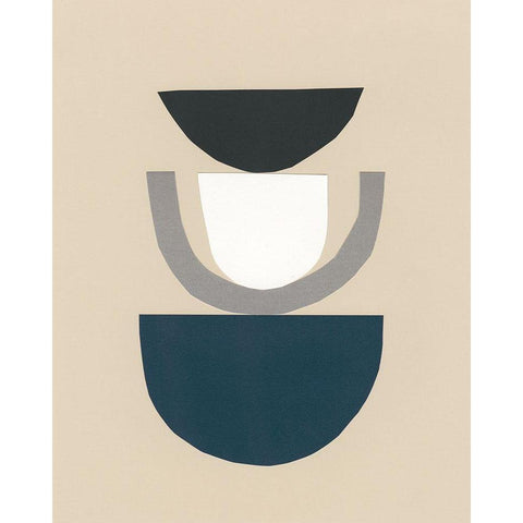 Modern Shapes II Black Modern Wood Framed Art Print with Double Matting by Stramel, Renee W.