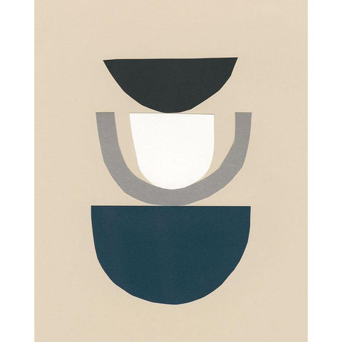 Modern Shapes II White Modern Wood Framed Art Print by Stramel, Renee W.