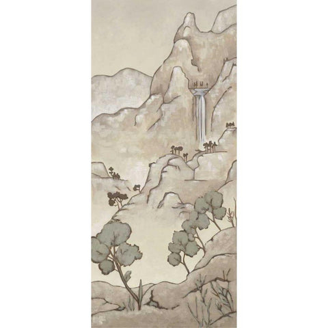 Non-Embellished Chinoiserie Landscape I Black Modern Wood Framed Art Print by Zarris, Chariklia