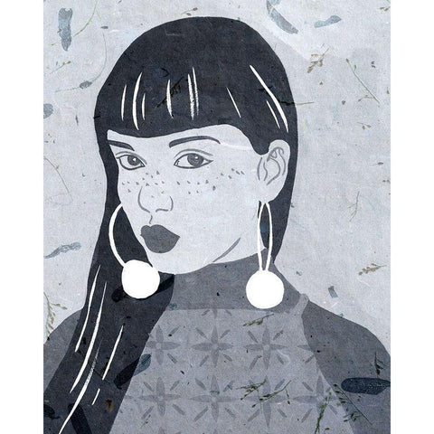 Night Portrait II White Modern Wood Framed Art Print by Wang, Melissa