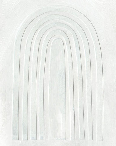 Arcobaleno Bianco II White Modern Wood Framed Art Print with Double Matting by Scarvey, Emma