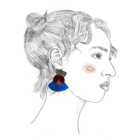 Glance II Black Modern Wood Framed Art Print with Double Matting by Wang, Melissa