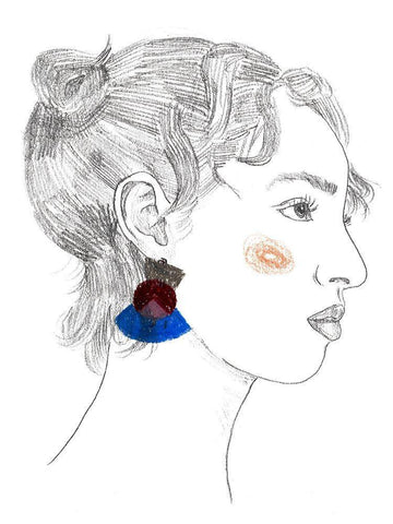 Glance II Black Ornate Wood Framed Art Print with Double Matting by Wang, Melissa