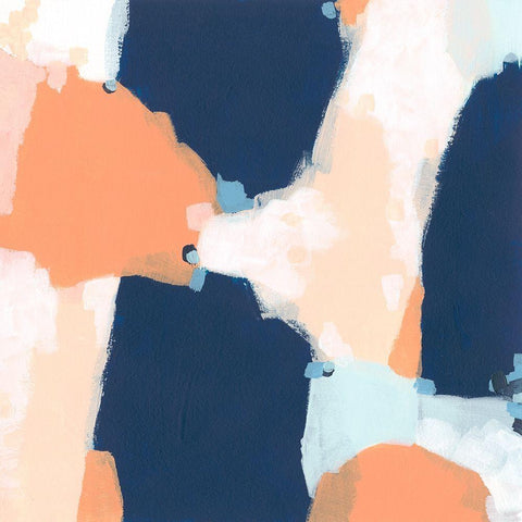 Confetti Impression I White Modern Wood Framed Art Print with Double Matting by Vess, June Erica