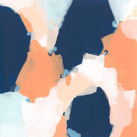 Confetti Impression II White Modern Wood Framed Art Print with Double Matting by Vess, June Erica