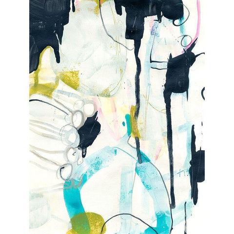 Graffiti Split I Black Modern Wood Framed Art Print by Vess, June Erica