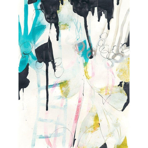 Graffiti Split II White Modern Wood Framed Art Print by Vess, June Erica