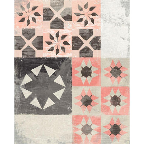 Farmhouse Pattern I Black Modern Wood Framed Art Print by Vess, June Erica