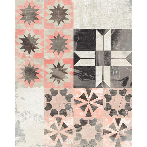 Farmhouse Pattern II White Modern Wood Framed Art Print by Vess, June Erica