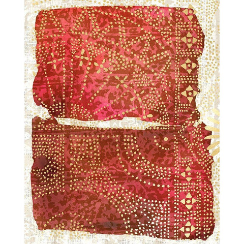 Glimmer Sari I Gold Ornate Wood Framed Art Print with Double Matting by Zarris, Chariklia