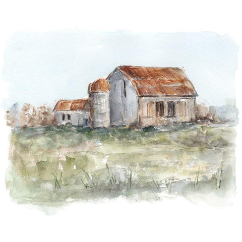 Tin Roof Barn I Gold Ornate Wood Framed Art Print with Double Matting by Harper, Ethan