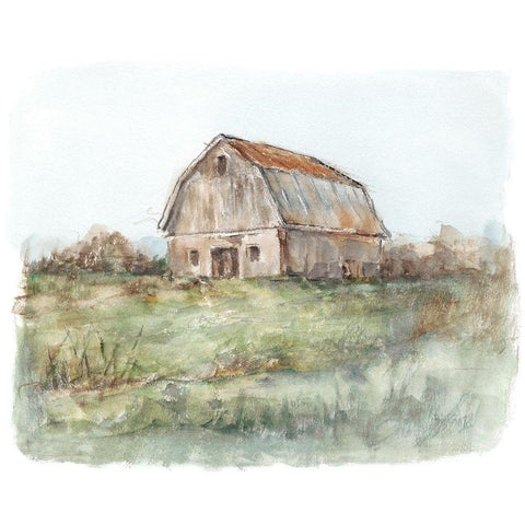 Tin Roof Barn II Gold Ornate Wood Framed Art Print with Double Matting by Harper, Ethan