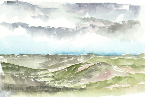 Valley Storm I Black Ornate Wood Framed Art Print with Double Matting by Harper, Ethan