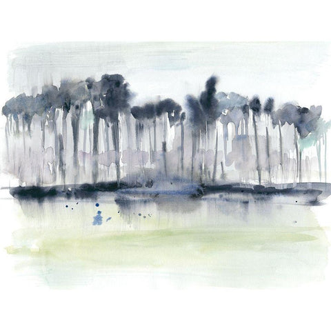 Treeline Splash I White Modern Wood Framed Art Print by Goldberger, Jennifer