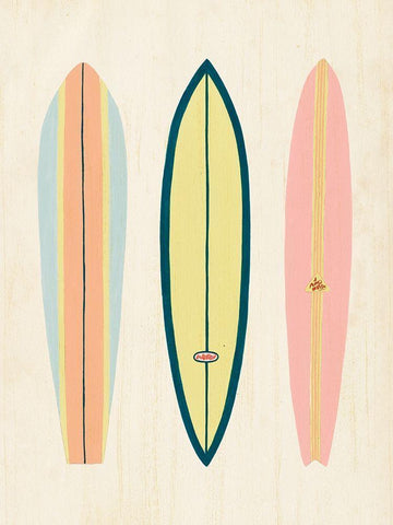 So Cal Surfer I White Modern Wood Framed Art Print with Double Matting by Popp, Grace