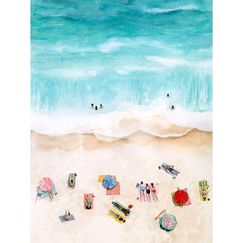 Beach Week I Black Modern Wood Framed Art Print with Double Matting by Popp, Grace
