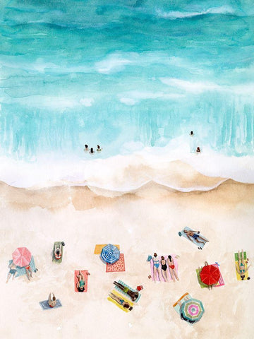 Beach Week I Black Ornate Wood Framed Art Print with Double Matting by Popp, Grace