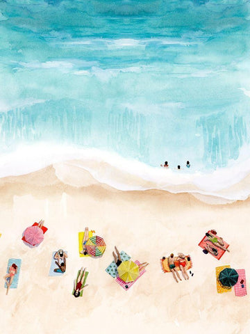 Beach Week II White Modern Wood Framed Art Print with Double Matting by Popp, Grace