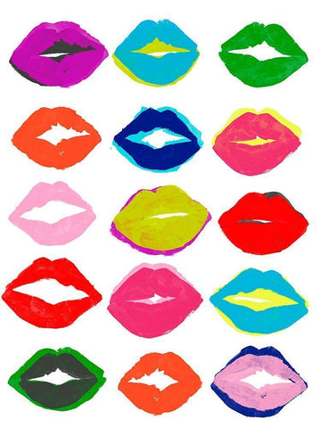 Kiss Kiss II White Modern Wood Framed Art Print with Double Matting by Vess, June Erica