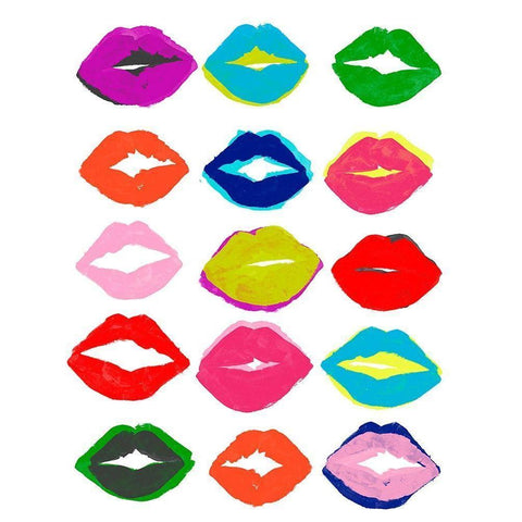 Kiss Kiss II White Modern Wood Framed Art Print by Vess, June Erica