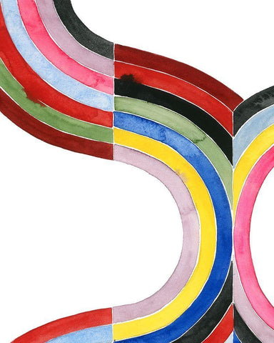 Deconstructed Rainbow I Black Ornate Wood Framed Art Print with Double Matting by Popp, Grace