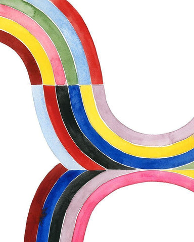 Deconstructed Rainbow III White Modern Wood Framed Art Print with Double Matting by Popp, Grace