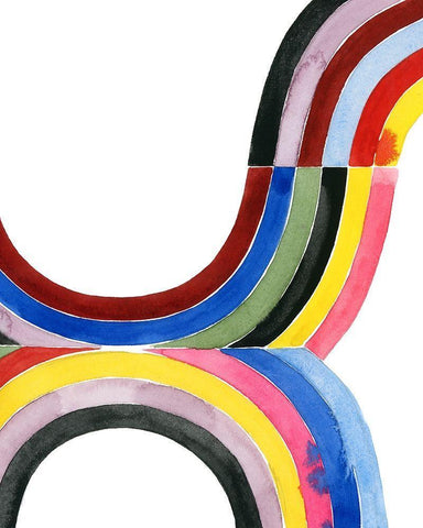 Deconstructed Rainbow IV Black Ornate Wood Framed Art Print with Double Matting by Popp, Grace