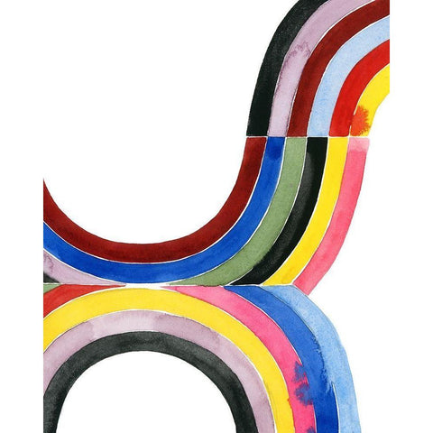 Deconstructed Rainbow IV White Modern Wood Framed Art Print by Popp, Grace