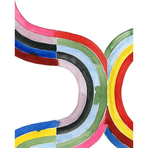 Deconstructed Rainbow V White Modern Wood Framed Art Print by Popp, Grace