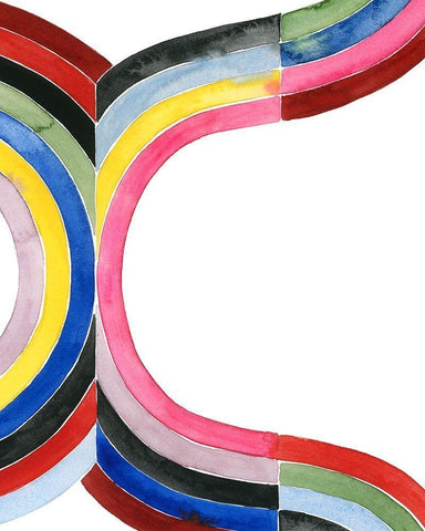 Deconstructed Rainbow VI White Modern Wood Framed Art Print with Double Matting by Popp, Grace