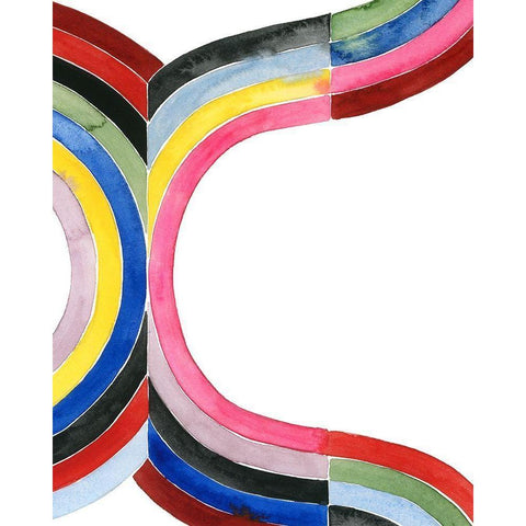 Deconstructed Rainbow VI White Modern Wood Framed Art Print by Popp, Grace