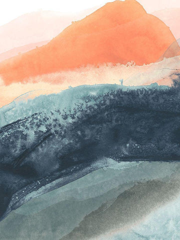 Soft Waves I White Modern Wood Framed Art Print with Double Matting by Vess, June Erica