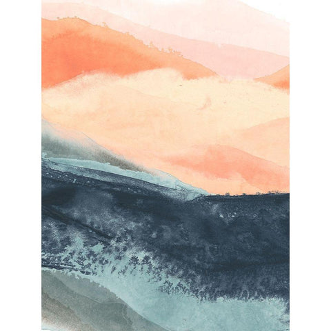 Soft Waves II White Modern Wood Framed Art Print by Vess, June Erica