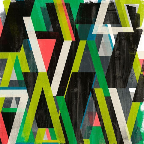 Diagonal Slipstream II Black Modern Wood Framed Art Print by Vess, June Erica