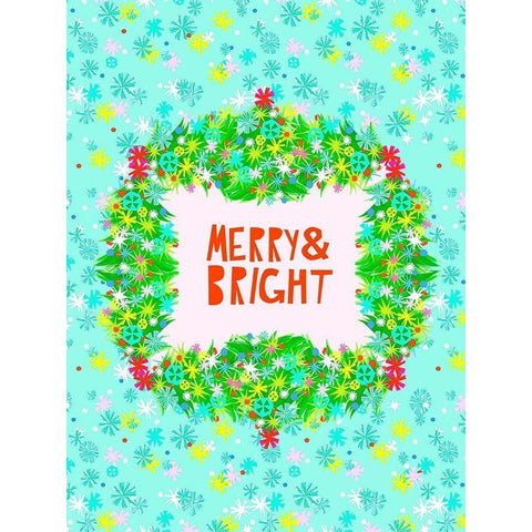 Merry and Bright II White Modern Wood Framed Art Print by Blanckslate